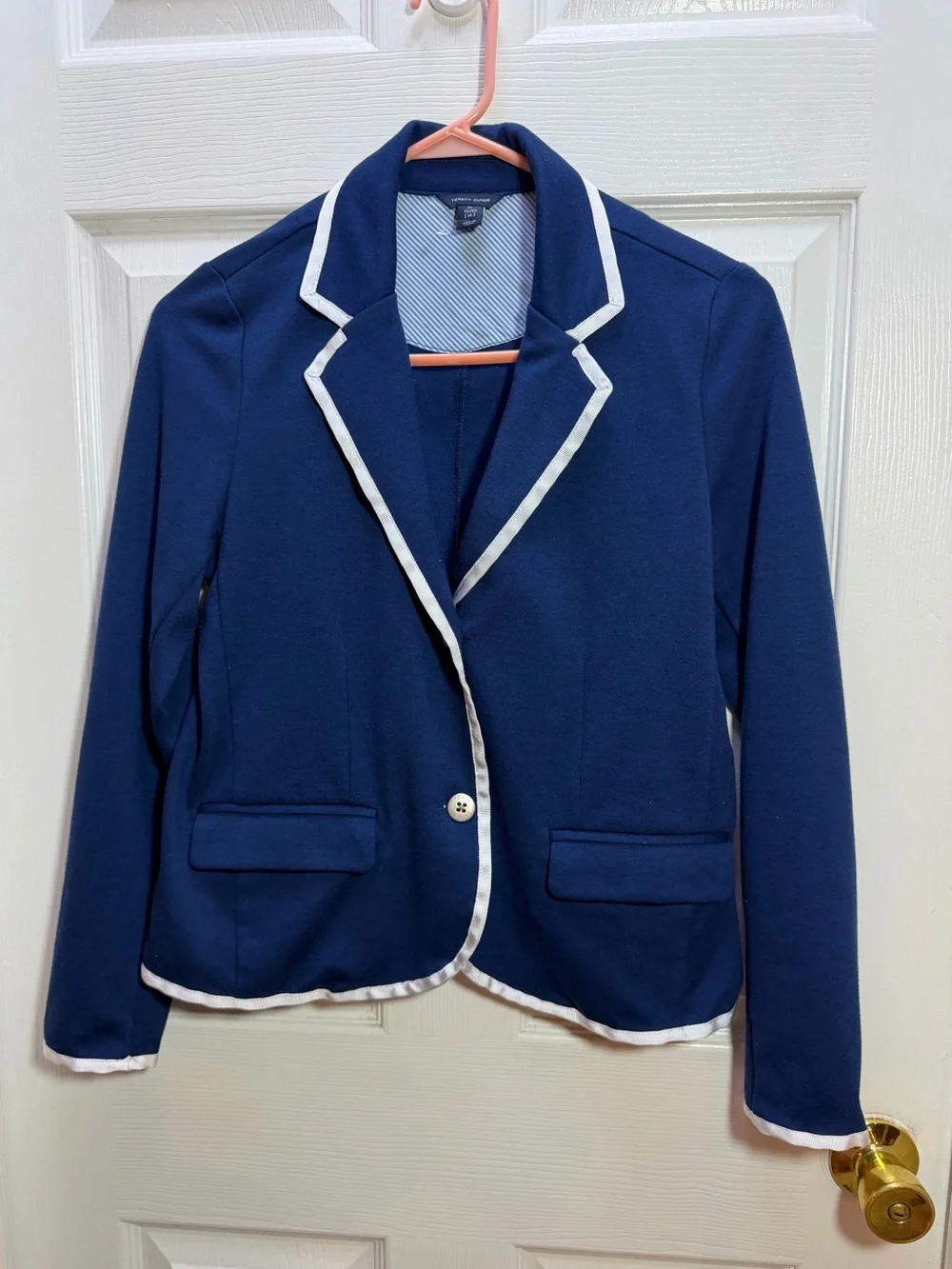 Tommy Hilfiger Navy Blazer with White Trim